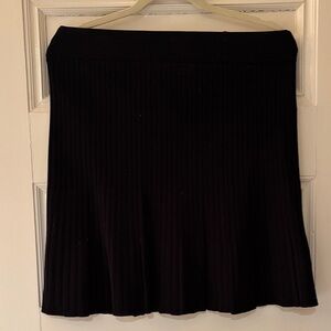 Ann Taylor Black Ribbed A-Line Knit Skirt